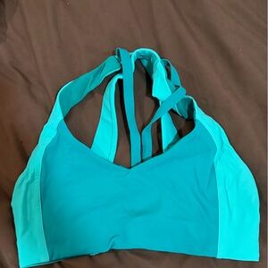 Teal Strappy Sports Bra